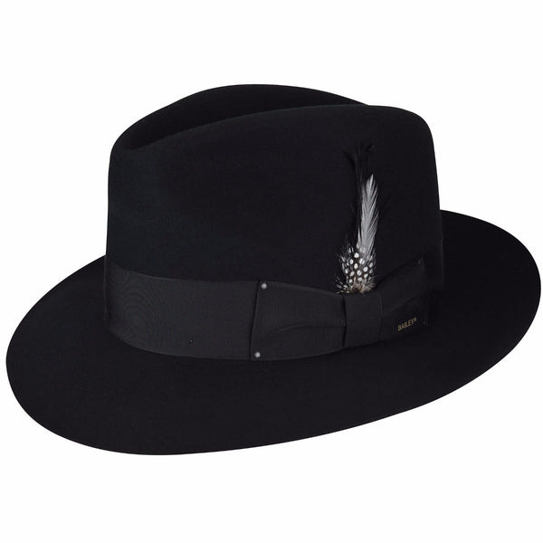 Bailey Gangster Wool Felt Fedora Beaver Finish Wool Wide Brim Fedora