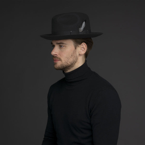 Bailey Gangster Wool Felt Fedora Beaver Finish Wool Wide Brim Fedora