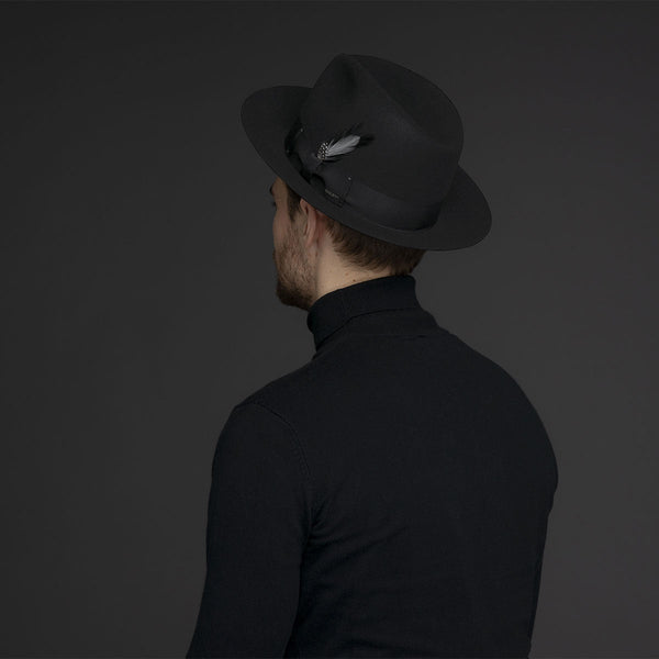 Bailey Gangster Wool Felt Fedora Beaver Finish Wool Wide Brim Fedora