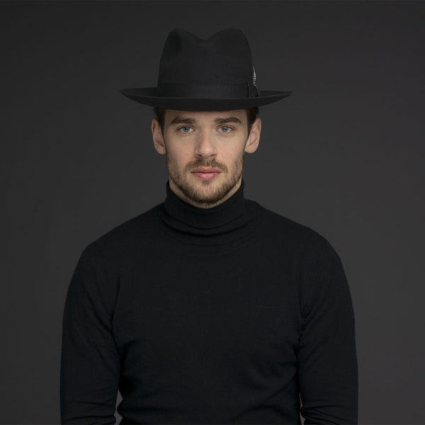 Bailey Gangster Wool Felt Fedora Beaver Finish Wool Wide Brim Fedora