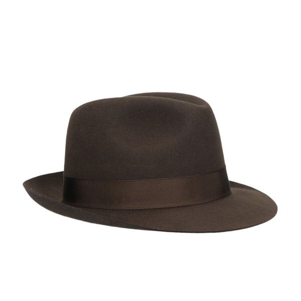 Borsalino Damiano in Dark Brown Marengo Felt Fedora Made in Italy