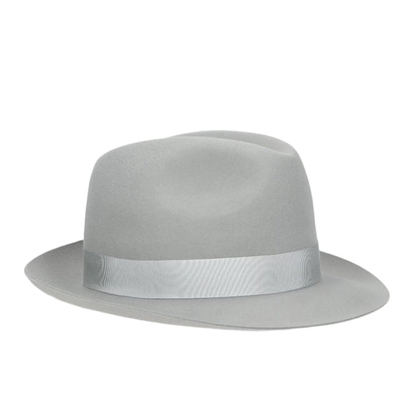 Borsalino Damiano in Light Grey Marengo Felt Fedora Made in Italy