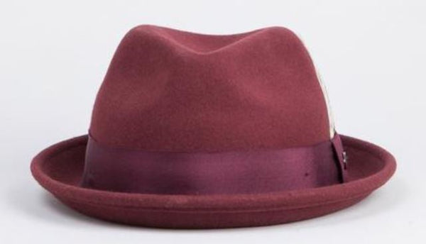 Bailey Cloyd in Oxblood Center Dent Wool Felt Trilby Hat