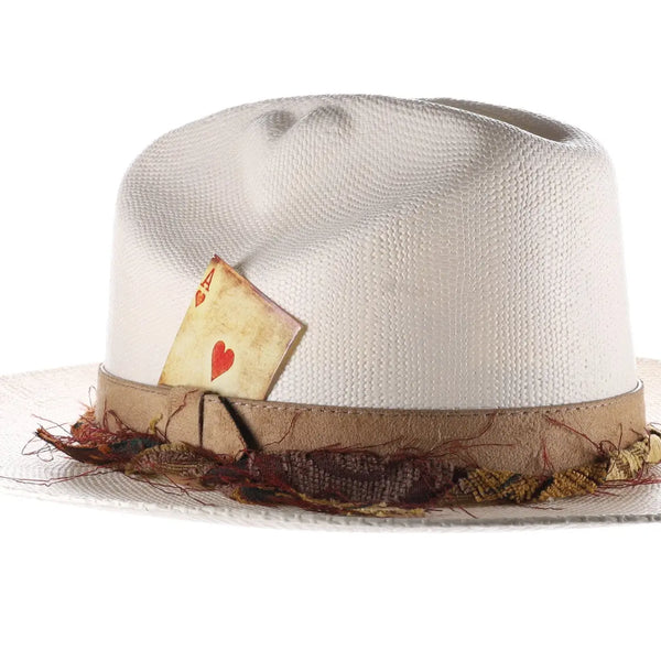 Biltmore Heart Hard Crown Bangora Straw Fedora