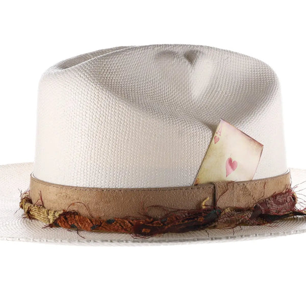 Biltmore Heart Hard Crown Bangora Straw Fedora