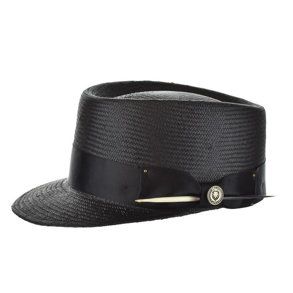 Bruno Capelo Legionnaire Shantung Straw Dress Cap w/ Quill