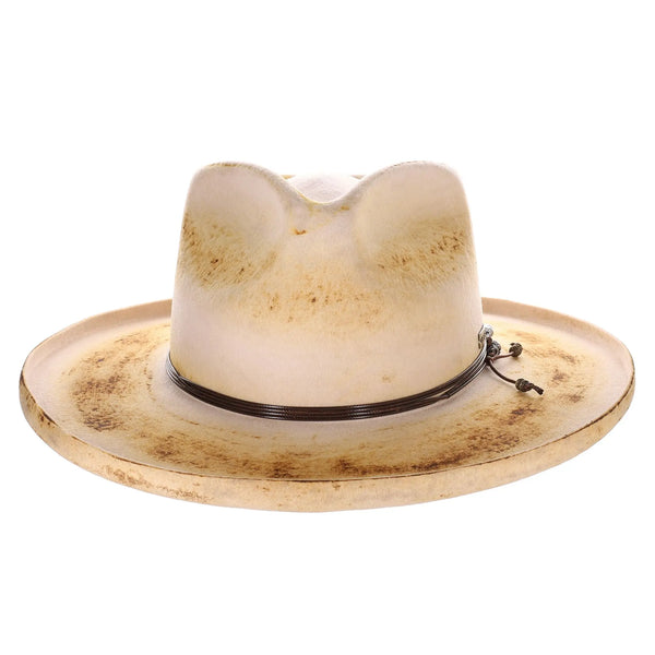 Bruno Capelo Orleans Distressed Wide Brim Wool Fedora
