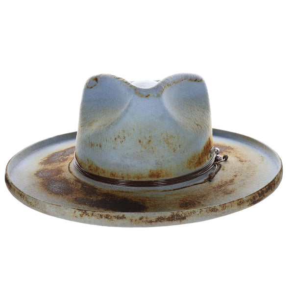 Bruno Capelo Orleans Distressed Wide Brim Wool Fedora