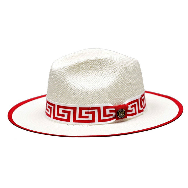 Bruno Capelo Valentino Wide Brim Pinch Front Straw Fedora