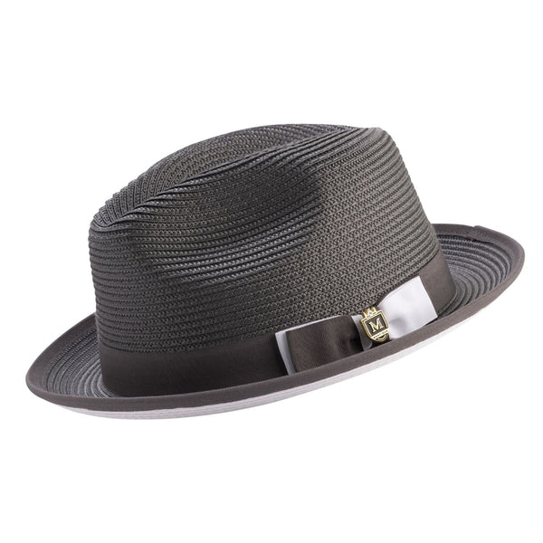 Montique Charleston White Bottom Polybraid Straw Fedora