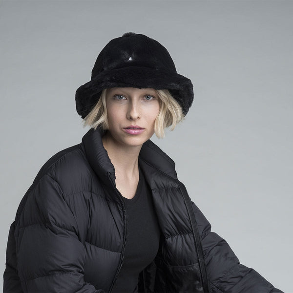 Kangol Faux Fur Casual Bucket Hat