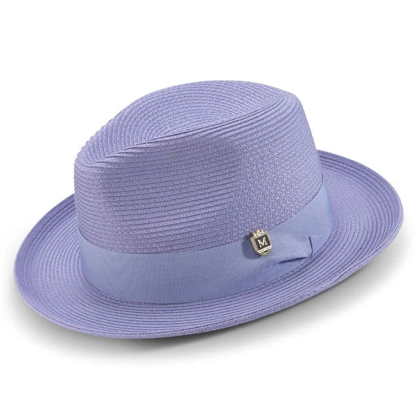 Montique Belmont Pinch Front Polybraid Straw Fedora