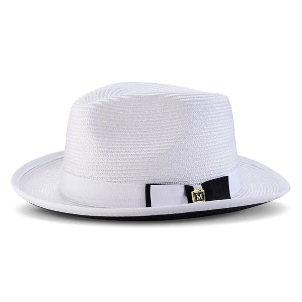 Montique Collins Pinch Front Color Bottom Straw Fedora