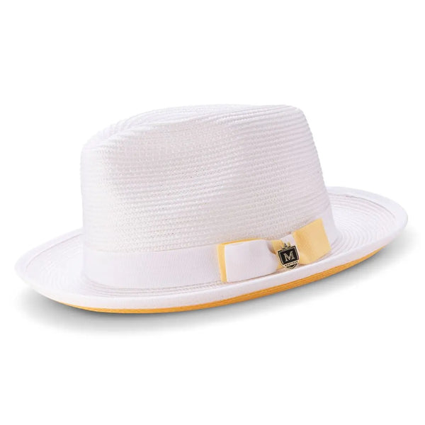 Montique Collins Pinch Front Color Bottom Straw Fedora