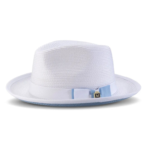 Montique Collins Pinch Front Color Bottom Straw Fedora