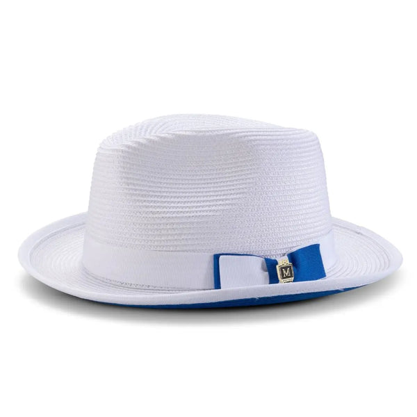 Montique Collins Pinch Front Color Bottom Straw Fedora