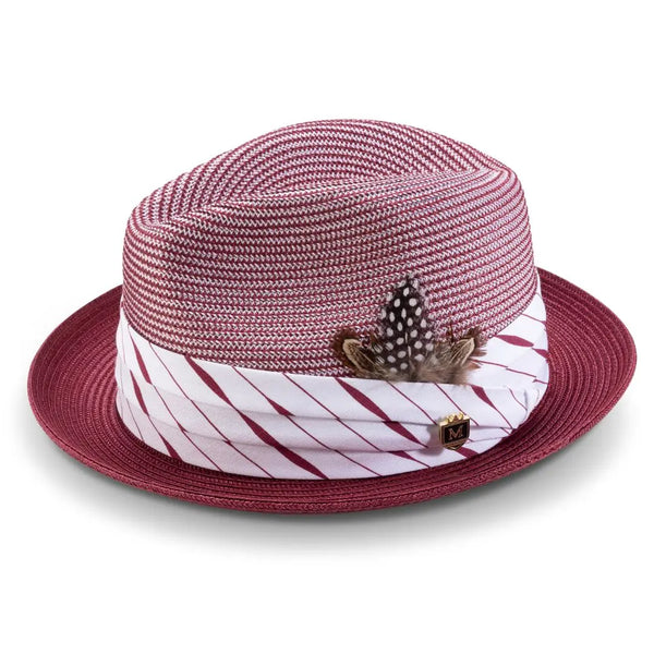 Montique Intrepid Two-Toned Polybraid Straw Trilby Hat Two-Toned Polybraid Straw Trilby Hat