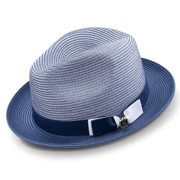 Montique Landon Two-Toned Polybraid Straw Fedora Two-Toned Polybraid Straw Fedora