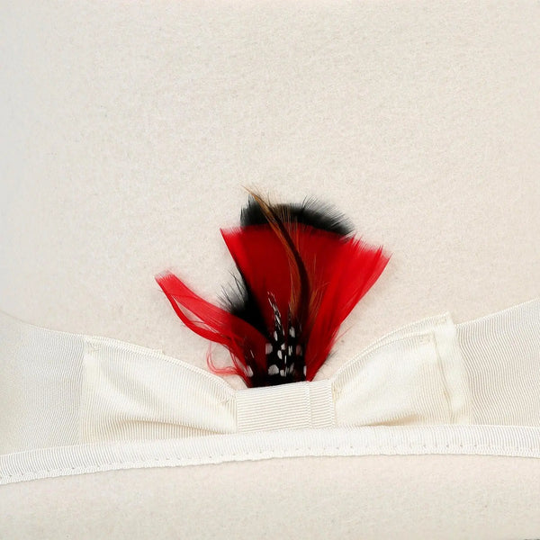 Ferrecci Premium Top Hat in Off White Wool Victorian Elegance