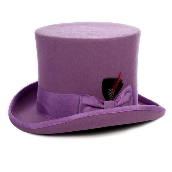 Ferrecci Premium Top Hat in Purple Wool Victorian Elegance
