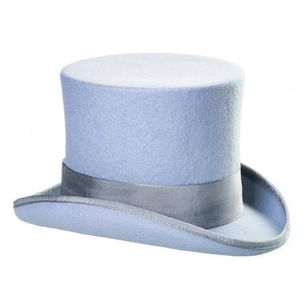 Ferrecci Premium Top Hat in Sky Blue Wool Victorian Elegance