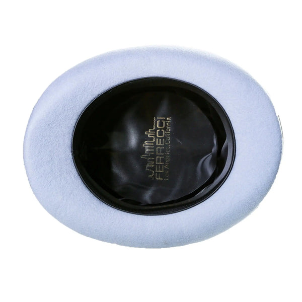 Ferrecci Premium Top Hat in Sky Blue Wool Victorian Elegance