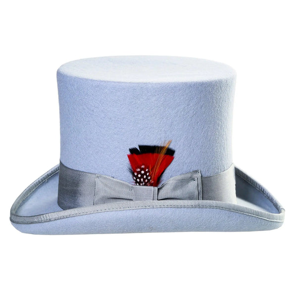 Ferrecci Premium Top Hat in Sky Blue Wool Victorian Elegance