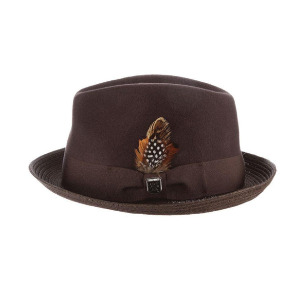 Stacy Adams Fredon Wool Felt & Paper Braid Trilby Hat