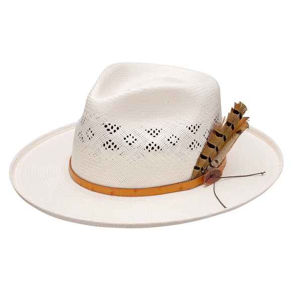 Stetson Andromeda Wide Brim Vented Shantung Straw Fedora