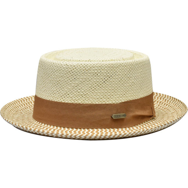 Steven Land Diplomat Straw Two-Tone Pork Pie