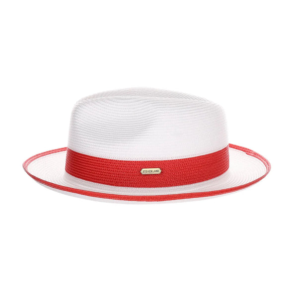Steven Land Parker Pinch Front Polybraid Straw Fedora