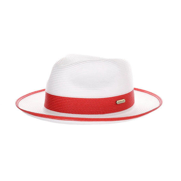Steven Land Parker Pinch Front Polybraid Straw Fedora