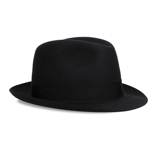 Borsalino Damiano in Black Marengo Felt Fedora Made in Italy