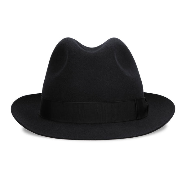 Borsalino Damiano in Black Marengo Felt Fedora Made in Italy