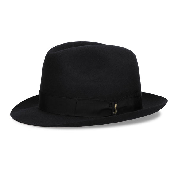 Borsalino Damiano in Black Marengo Felt Fedora Made in Italy