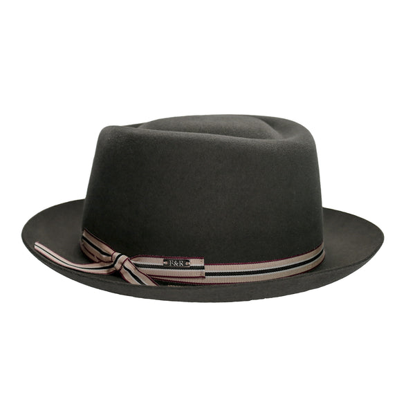 Fernandez y Roche Irving in Grey Fur Felt Fedora Made in Spain