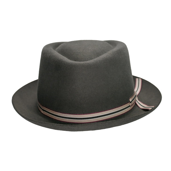 Fernandez y Roche Irving in Grey Fur Felt Fedora Made in Spain