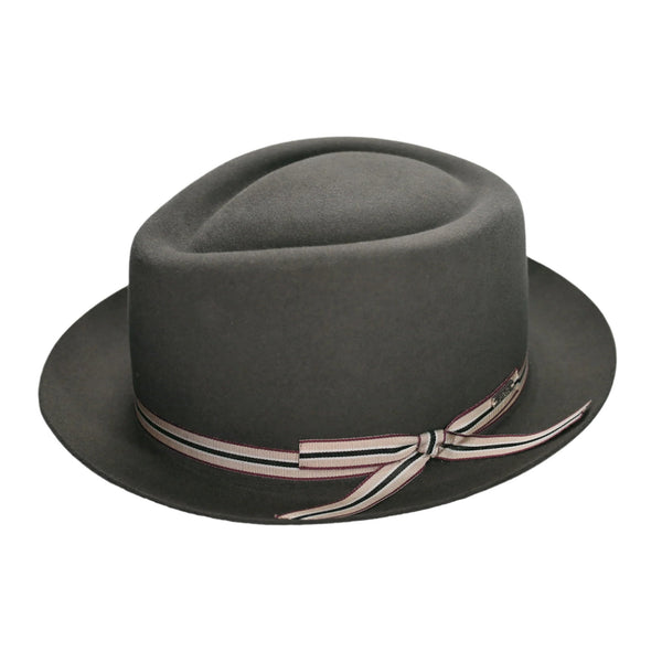 Fernandez y Roche Irving in Grey Fur Felt Fedora Made in Spain