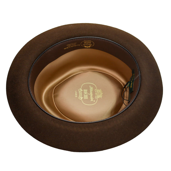 Fernandez y Roche Irving in Brown Fur Felt Fedora Made in Spain