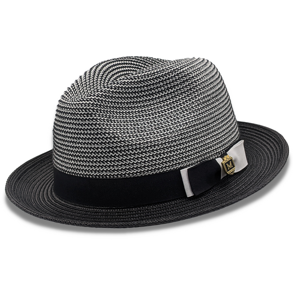 Montique Landon Two-Toned Polybraid Straw Fedora Two-Toned Polybraid Straw Fedora