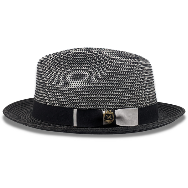Montique Landon Two-Toned Polybraid Straw Fedora Two-Toned Polybraid Straw Fedora