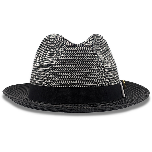 Montique Landon Two-Toned Polybraid Straw Fedora Two-Toned Polybraid Straw Fedora